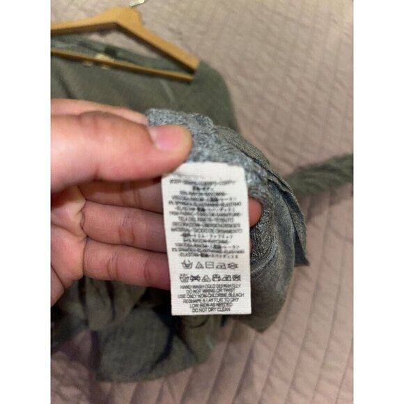 Free People Womens Waffle Knit Long Sleeve Top XS Gray - Picture 7 of 8